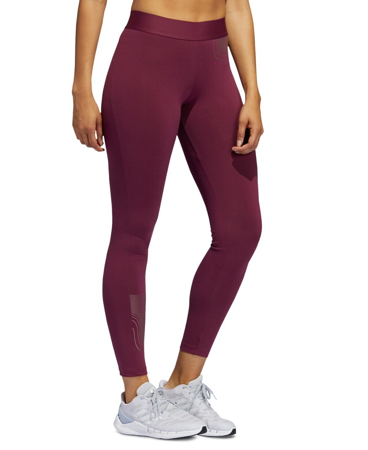 adidas Women's Badge of Sports Leggings Red Size L MSRP $45