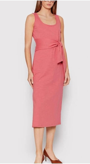 Lauren Ralph Lauren Sleeveless Slub Jersey Dress (Size 16, Red Sky)