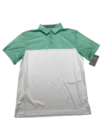 Pga Tour Mens Regular fit Short Sleeve Polo Shirt Medium Green White