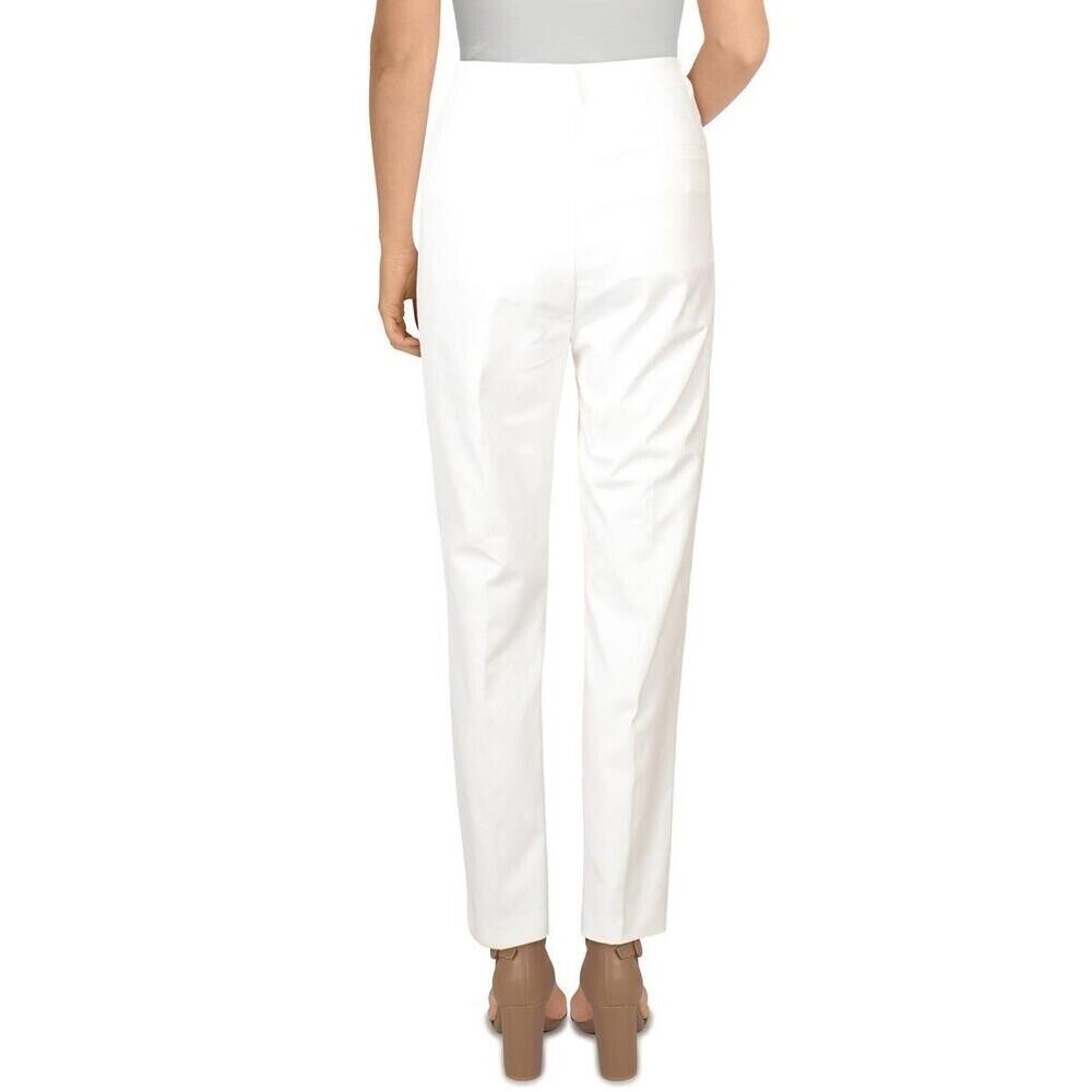 Lauren Ralph Lauren Womens High Rise Slim Fit Pants white Size 16 SALE $100