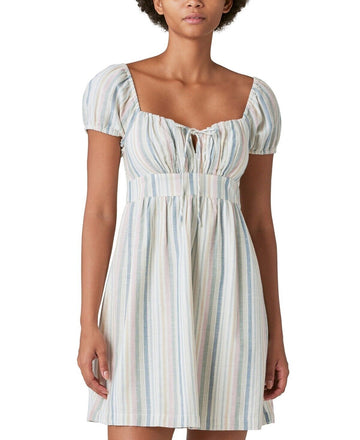 Lucky Brand Women Sweetheart-Neck Babydoll Dress Size L Pastel Pink MSRP $119