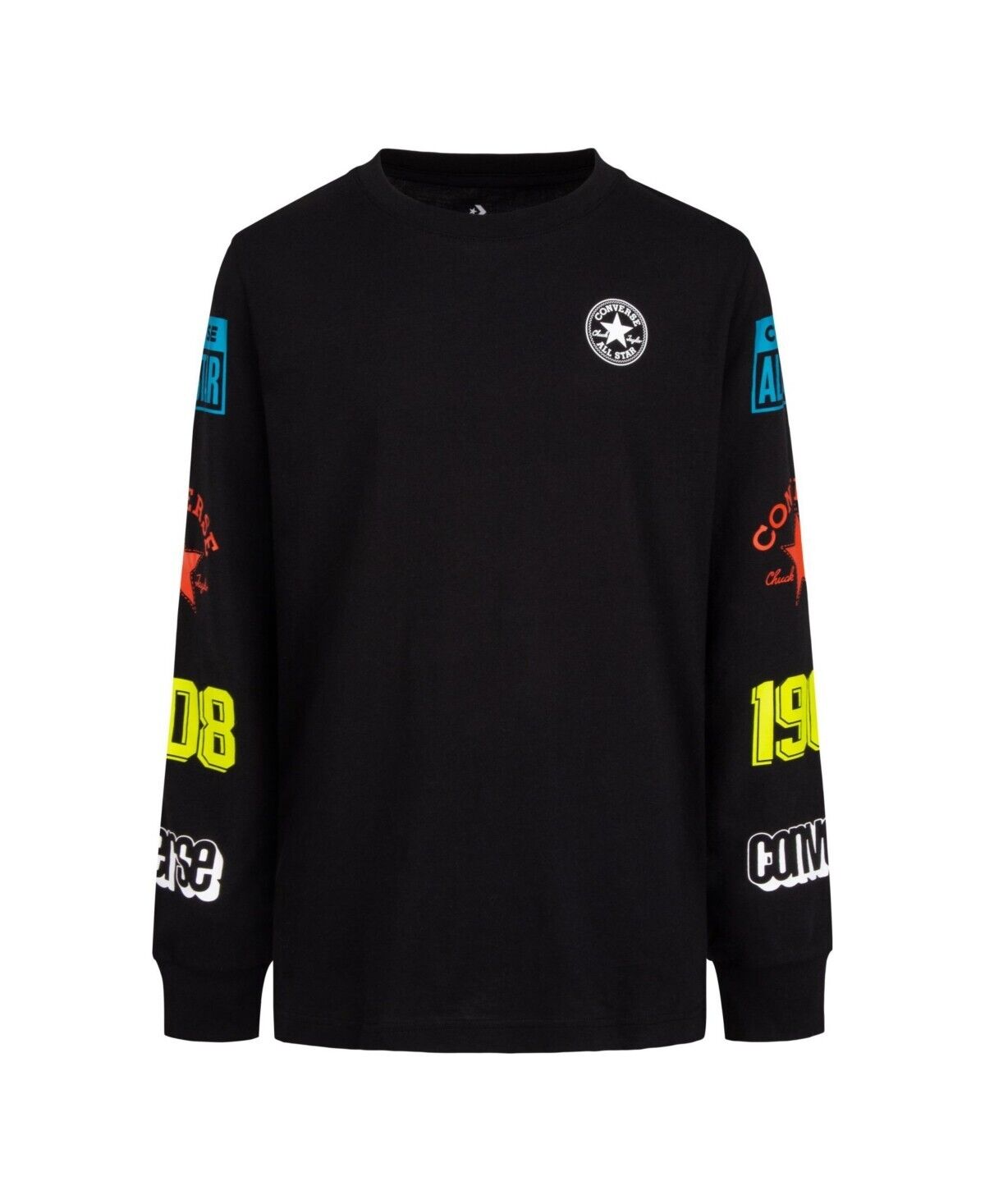 Converse Big Boys Long Sleeve Graphic T-Shirt Black Size L
