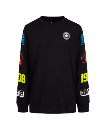 Converse Big Boys Long Sleeve Graphic T-Shirt Black Size L