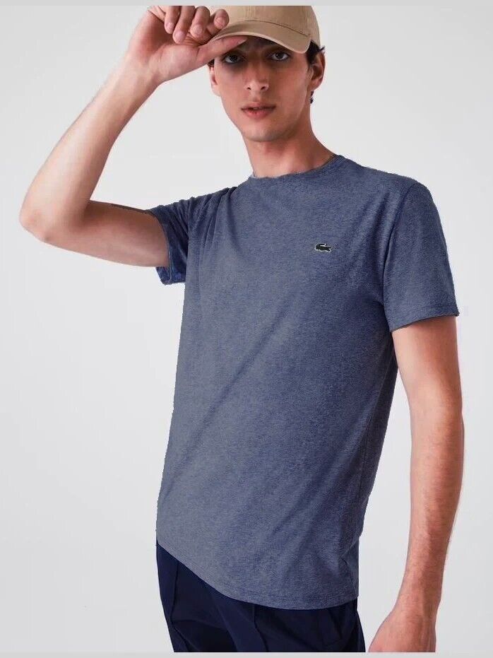 Lacoste Mens Crew Neck Pima C Murene Chine Blue Size 3XL MSRP $60