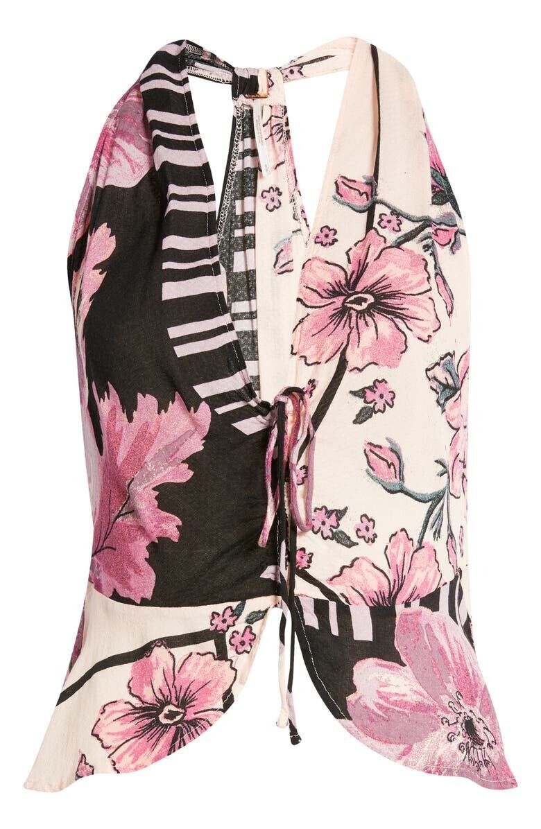 Free People Hot Tropics Tank Top Pink Size XL MSRP $78
