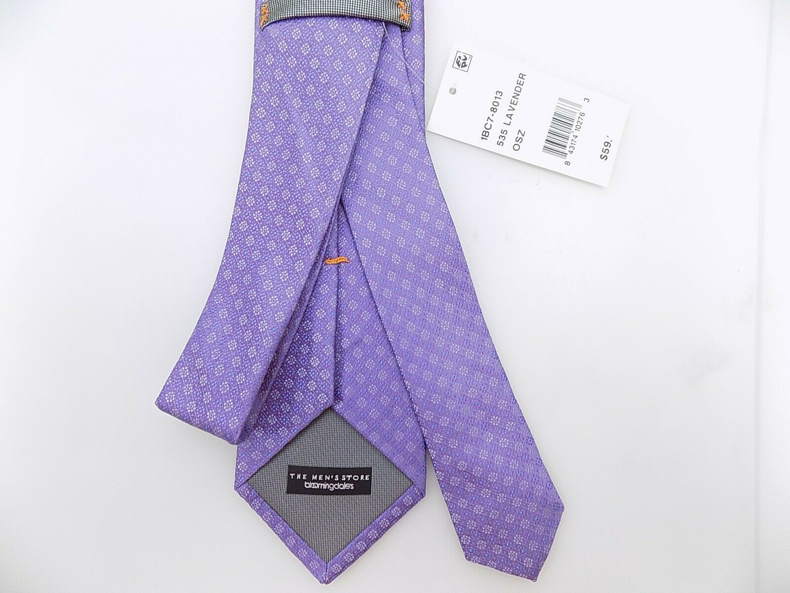Bloomingdale's Mens Silk Tie Purple Necktie MSRP $59
