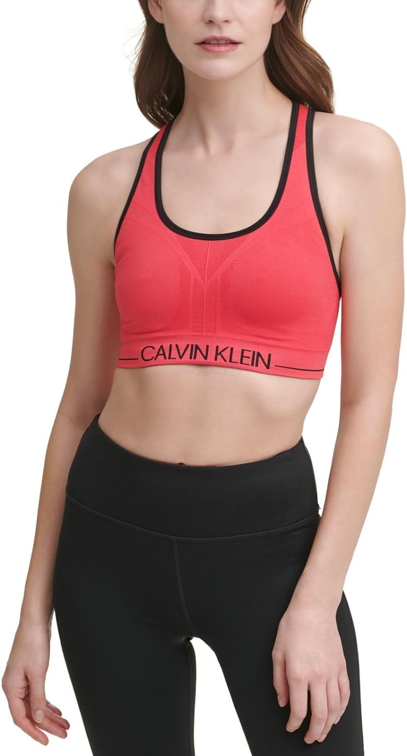 Calvin Klein Performance Seamless Reversible Sports Bra Black Pink XS