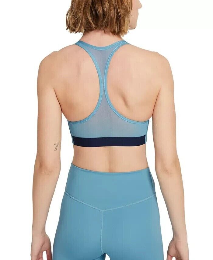 Nike Womens Logo Racerback Medium Impact Blue Sports Bra Size XL MSRP $40