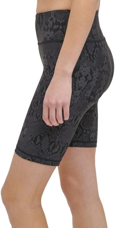 DKNY Sport Women's Snake-Embossed Bike Shorts (Black, Size XS)