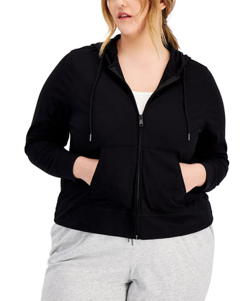 ID Ideology Women's Full Zip Hooded Jacket Black Size 3X Black