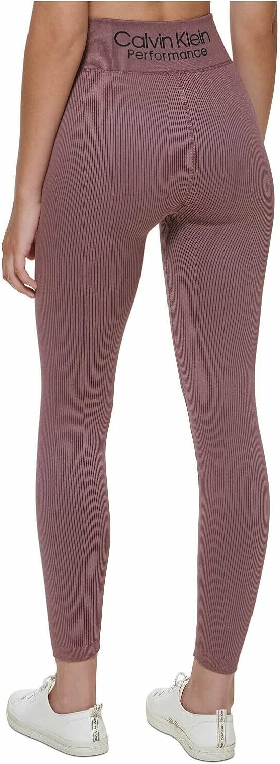 Calvin Klein Premium Performance High Waist Moisture Wicking Legging,Java, Large