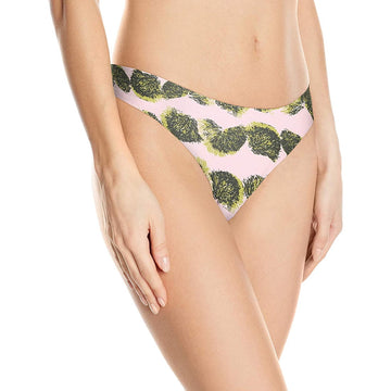 Calvin Klein Women's Invisibles Thong Panty, Pom Pom Print, Size S