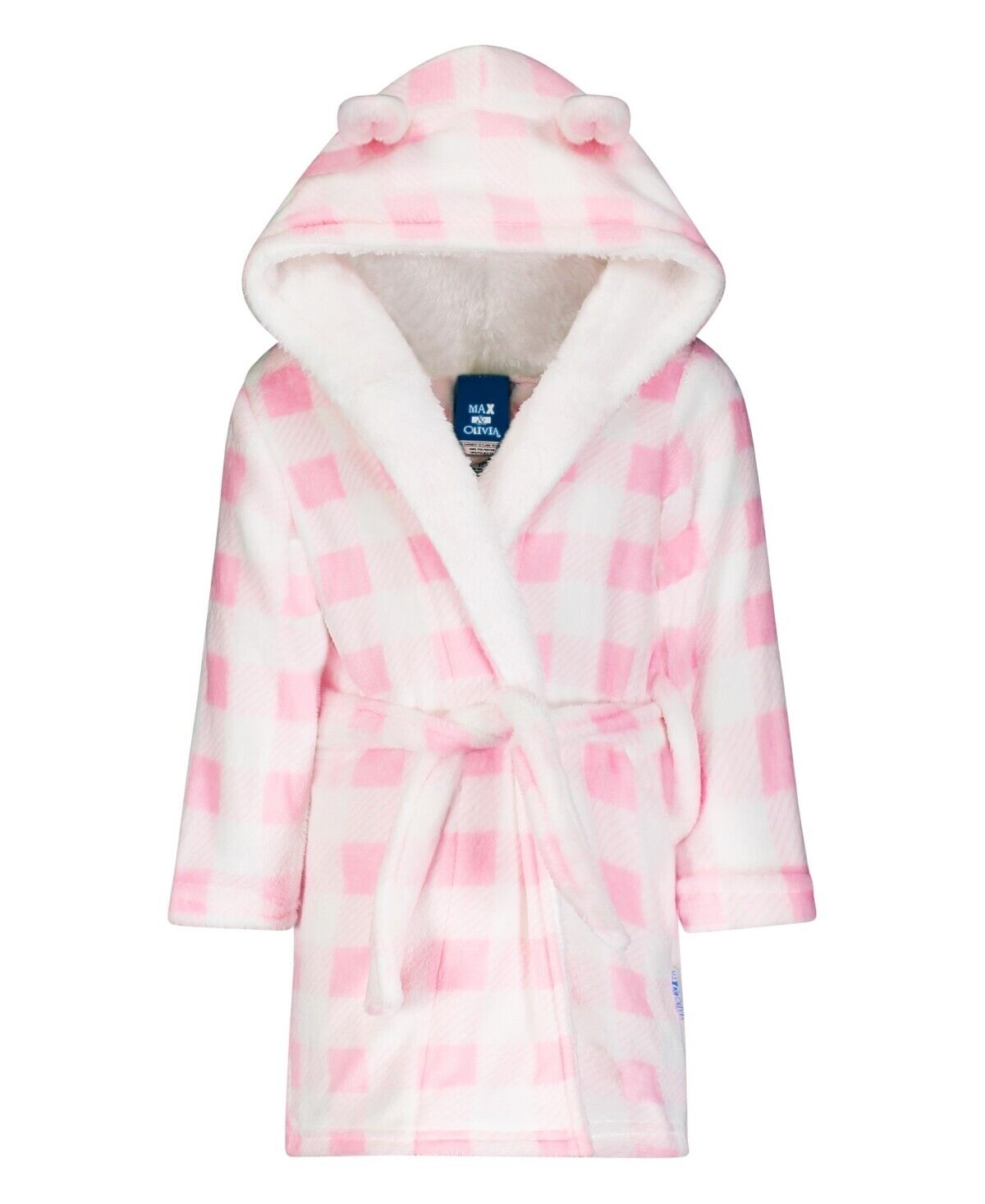 Max & Olivia Baby Boys Soft Cuddly Novelty Hooded Robe Pink Size 12-24M