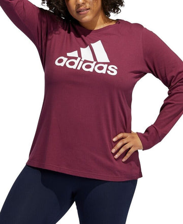 MSRP $30 adidas Plus Size Badge of Sports Cotton Logo Top Red Size 1X