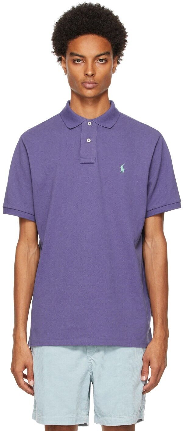 Polo Ralph Lauren Men's Classic-Fit Mesh Polo Shirt Purple Size XS MSRP $95