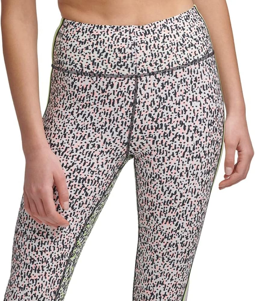 DKNY Performance Printed Side-Striped Leggings Sapphire Size XL