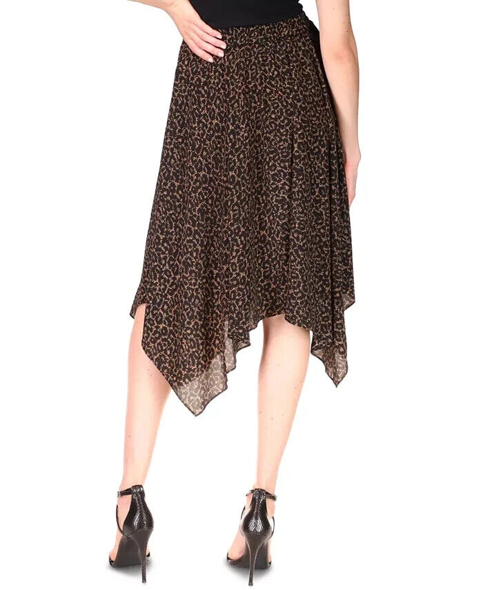 MICHAEL KORS Cheetah-Print Pull-On Skirt Black Size S MSRP $125