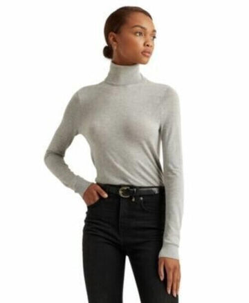 Ralph Lauren Turtleneck Sweater Pearl Gray Size XL Modal MSRP $90