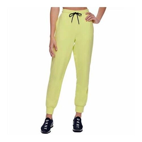 Dkny Sport Women's Fleece Logo Joggers Lime Green SIze M MSRP $60
