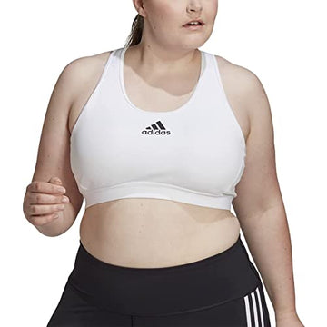adidas womens Dont Rest Alphaskin Padded Bra White Plus Size 1X