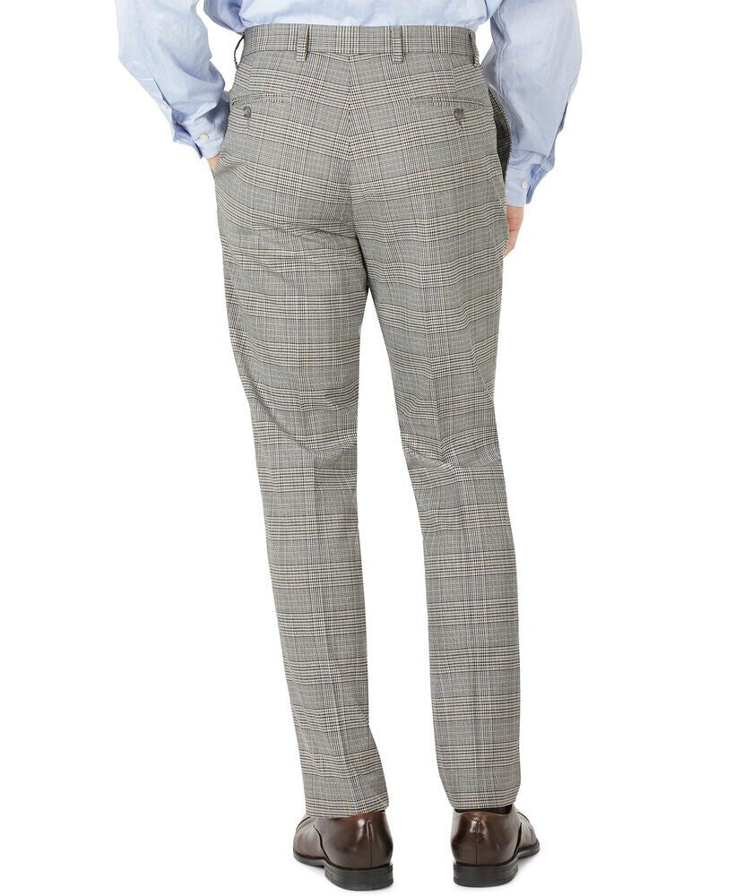 Tommy Hilfiger Mens Modern Fit Stretch Check Pants Brown Size 46 X 32 SALE $95