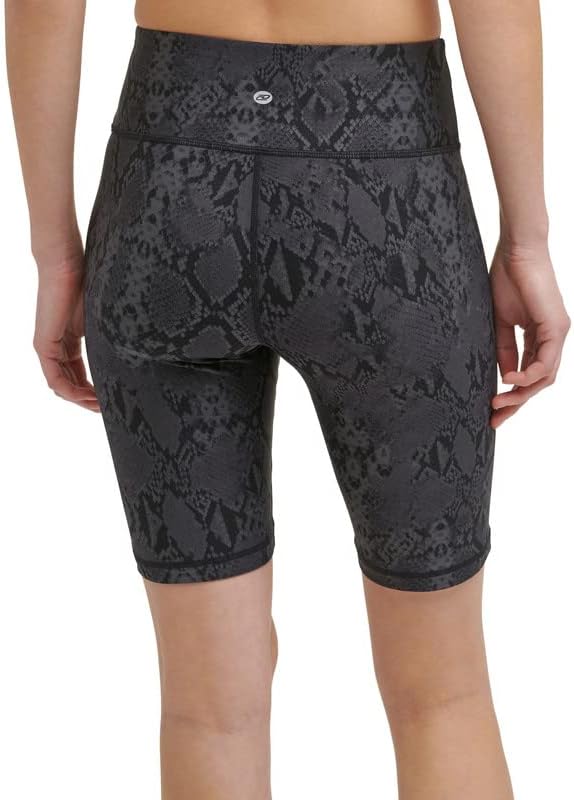 DKNY Sport Women's Snake-Embossed Bike Shorts (Black, Size XS)