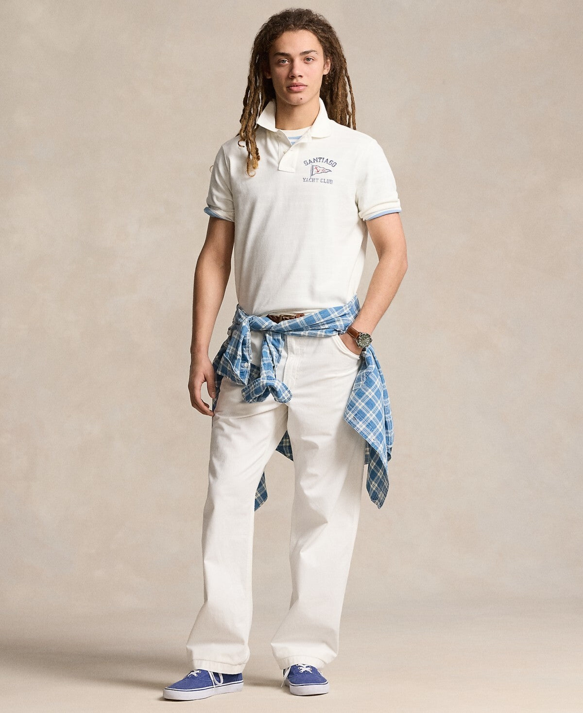 Polo Ralph Lauren Classic-Fit Nautical-Print Cotton Polo Shirt Size XS MSRP $125