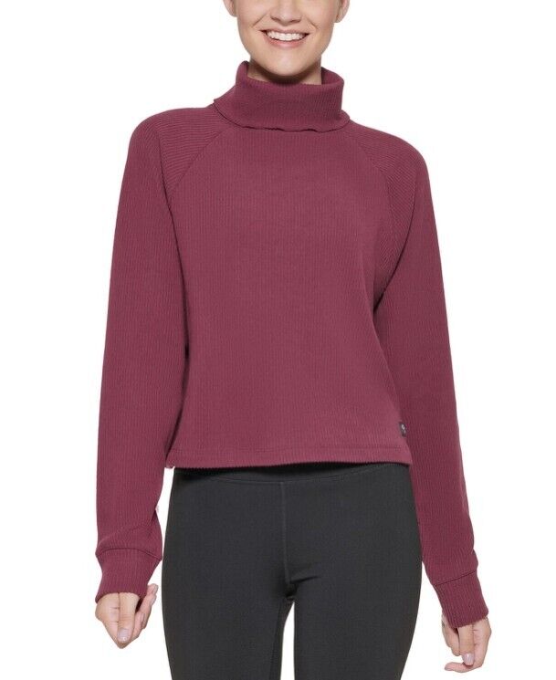 CALVIN KLEIN PERFORMANCE Ribbed Long-Sleeve Turtleneck SZ XXL wine Purple $70