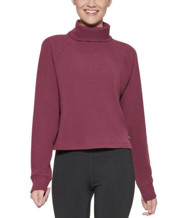 CALVIN KLEIN PERFORMANCE Ribbed Long-Sleeve Turtleneck SZ XXL wine Purple $70