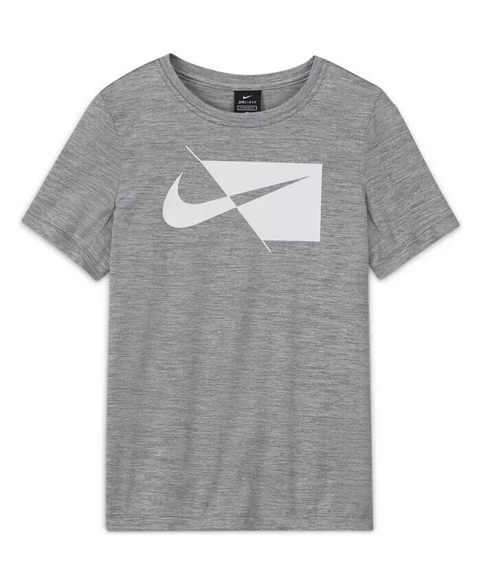NIKE Big Boys Short-Sleeve Training Top Gray Size L