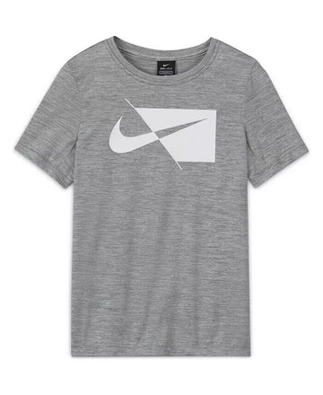 NIKE Big Boys Short-Sleeve Training Top Gray Size L