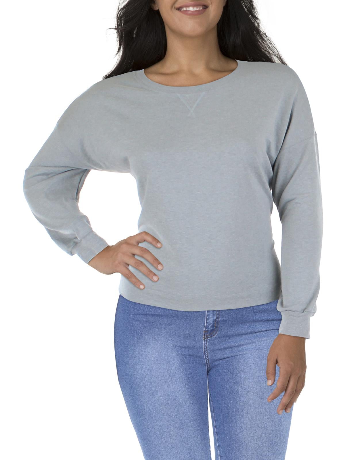 Nike Womens Yoga French Terry Fitness Sweatshirt Size S Gray