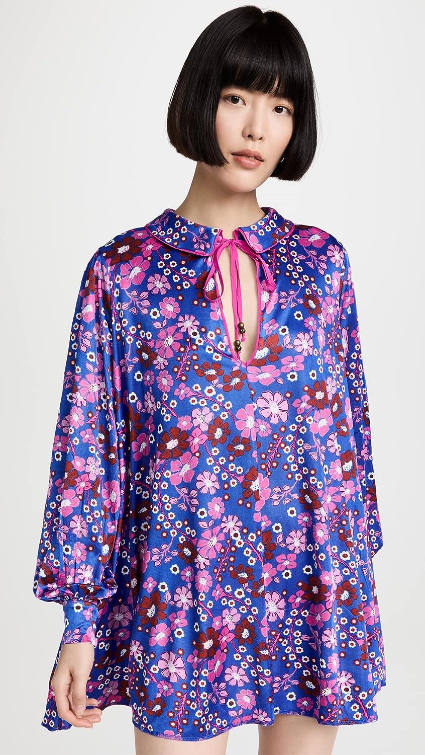 Free People Women's Daisy Jane Mini Dress, Botanical Combo, Floral, Blue, Size S