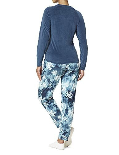 Hue Women's Glacier Flake Fleece Pajama Set, 3 Piece Set Blue SIze XL MSRP $58