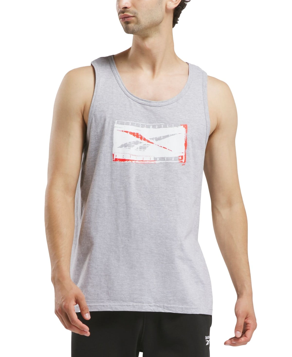 Reebok Men Regular fit Sleeveless Graphic Tank Top Shirt Small Grey Solid