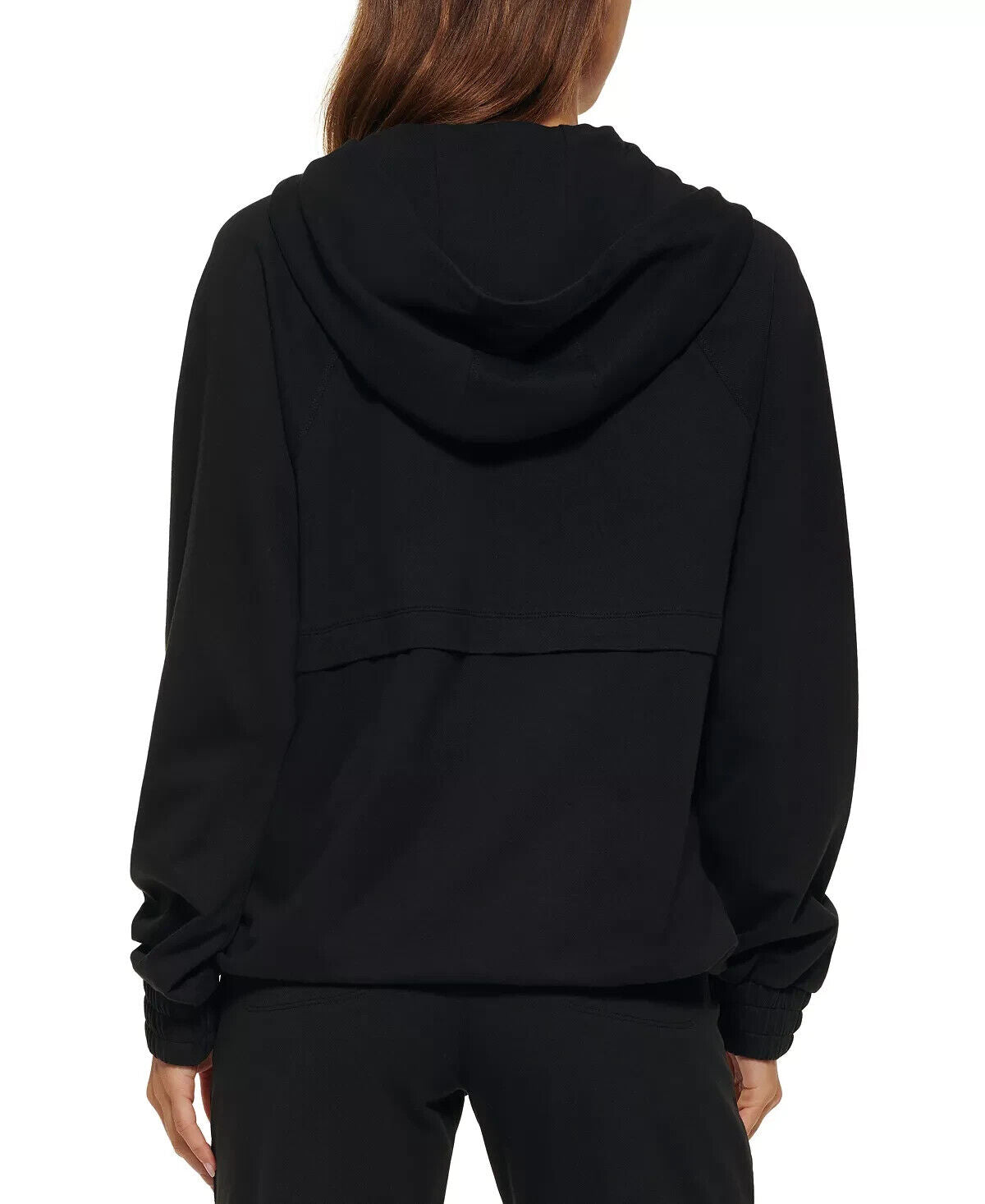 Calvin Klein Performance Womens Garment-Dyed 1/2-Zip Hoodie Black Size S $80