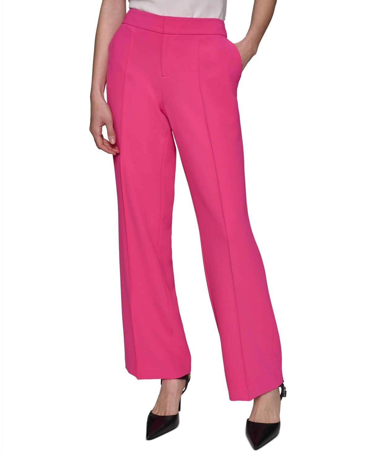 KARL LAGERFELD PARIS Women's Wide-Leg Pants Pink SIze 2 MSRP $109