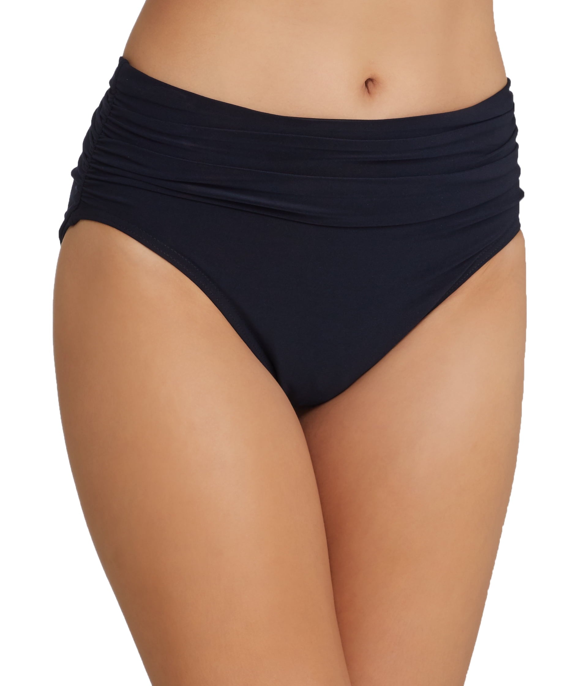 Magicsuit Women's Black Solid Stretch Shirred Bikini Bottom Swimwear, Size 14