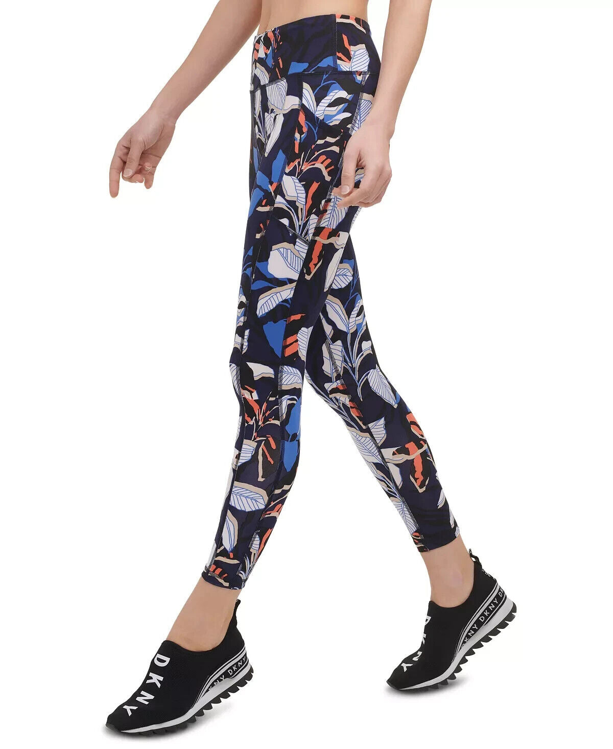 Dkny Womens Welcome To The Jungle Printed 7/8 Leggings Navy Size XS MSRP $60