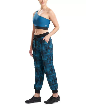 Josie Natori Interlocked Women's Jogger Pants Aqua Blue Size L MSRP $78