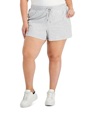 ID Ideology Women's Retro Recycled Drawstring Shorts Gray Plus Size 3X