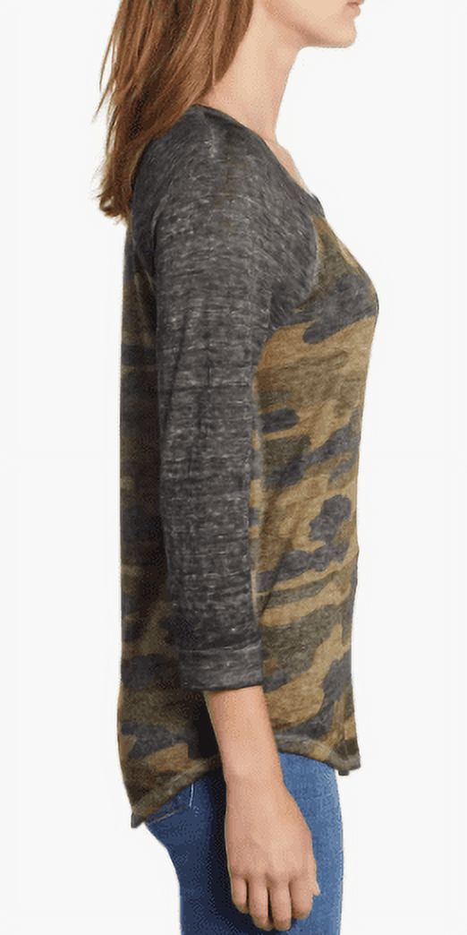 Lucky Brand Womens Camo Basic T-Shirt, Green, Size L