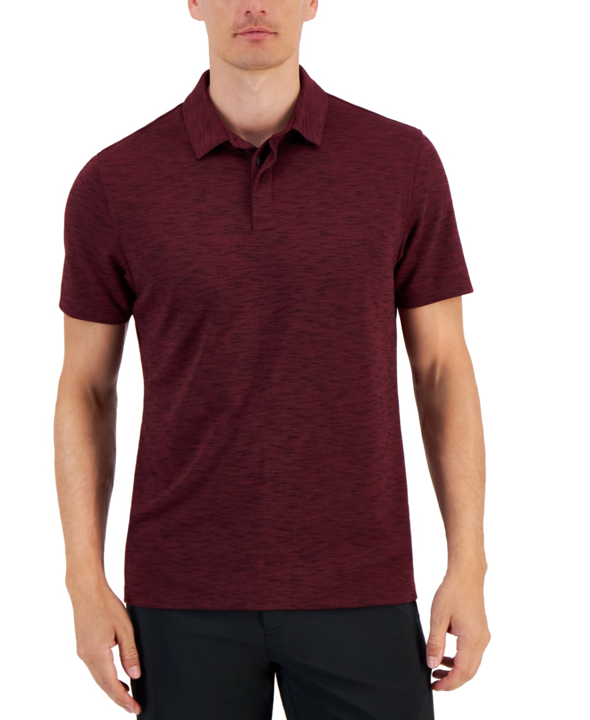 Alfani Mens Regular fit Short Sleeve Polo Shirt Size S Maroon Red Solid MSRP $50