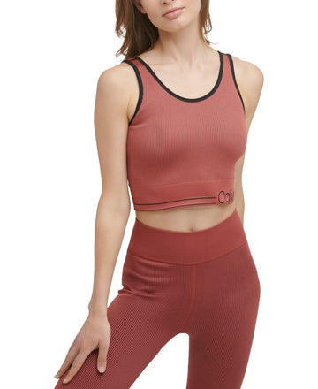 Calvin Klein Performance Women's Medium-Impact Crop Top Brown, Size S