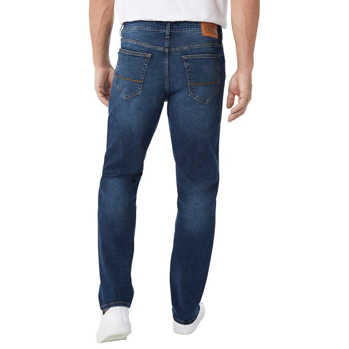 Izod Men's Comfort Stretch Straight Fit Jeans Blue Size 40X30