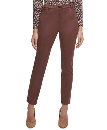 Tommy Hilfiger Women Faux-Suede BERKELEY Ankle Pants NWT Dark Brown Size 8