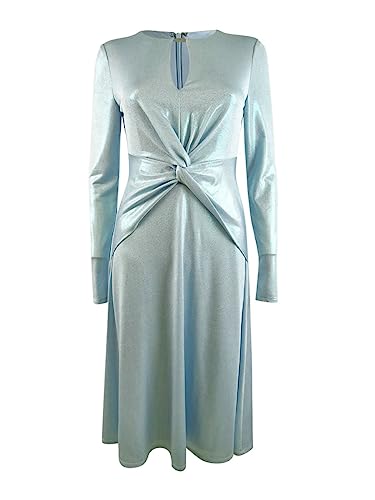 Lauren Ralph Lauren Women's Long-Sleeve Foiled Jersey Dress (Size 8, Light Blue)