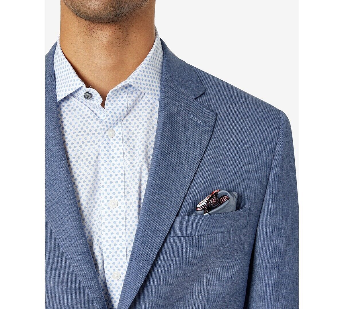 Sean John Mens Classic Fit Floral Suit Jacket Blue Size 36S MSRP $360