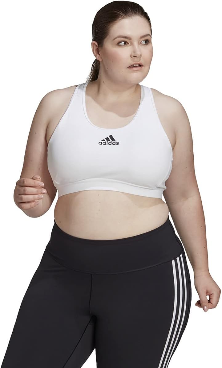 adidas womens Dont Rest Alphaskin Padded Bra White Plus Size 1X