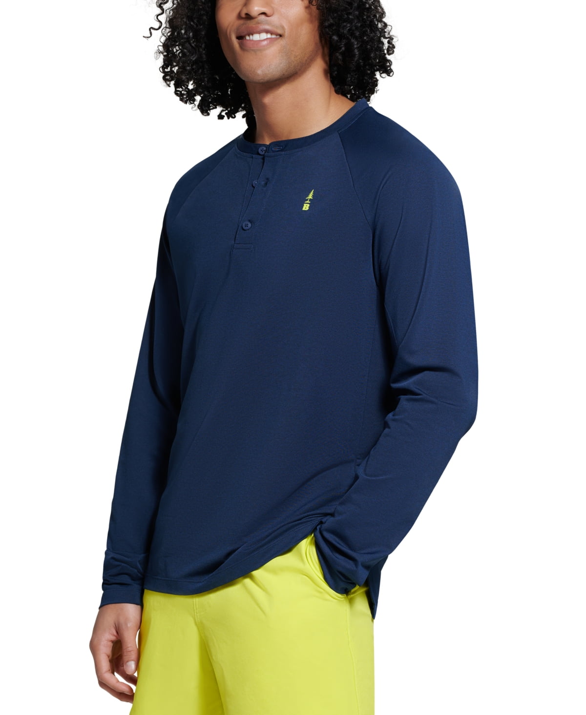 Bass Outdoor Men's Hilltop Long Sleeve Henley Blue Size L